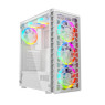 Twisted Minds Killstreak ATX Mid Tower Gaming Computer Case for PC, Front & Rear 12CM ARGB fans with Dust Filter, USB 3.0, Type C - Sync with Motherboard, Tempered Glass Side Panel - White - TM188-11-W